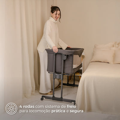 Berço Co-Bed Infanti Donatello Cinza Grafite - Prático para levar para onde for preciso