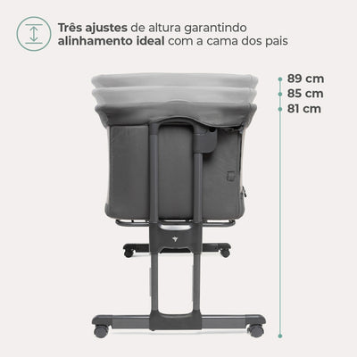 Berço Co-Bed Infanti Donatello Cinza Grafite - Ajuste perfeito em qualquer tipo de cama